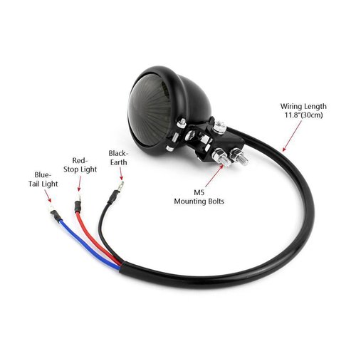 Smoke Achterlicht LED Universeel Chopper type Bates Style 2