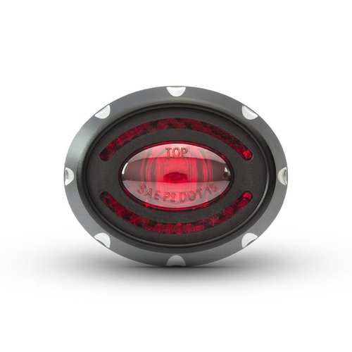 Micro ovaal CNC rem / achterlicht zwart