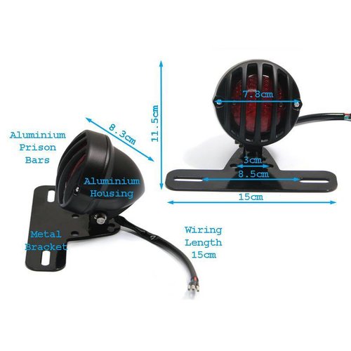 Zwart aluminium Prison Tail light LED met beugel