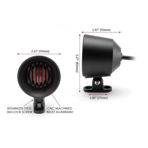 Matzwart  Bell Design Led-stop / achterlicht + grill