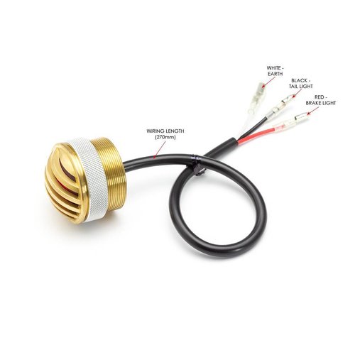 Feu de stop / feu arrière à LED de 1.65" en laiton massif CNC "Prison Grid"