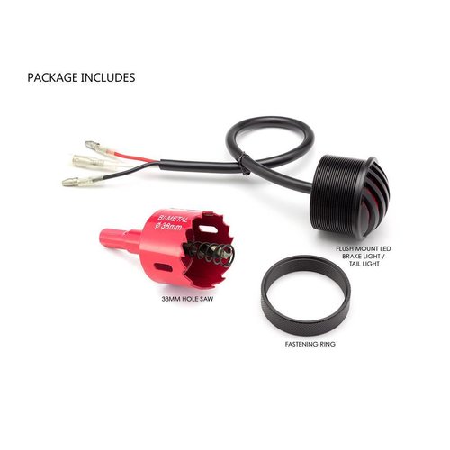 1,65-inch Matzwart Mini-inbouw CNC Billet Alum Prison Grill LED-stop / achterlicht