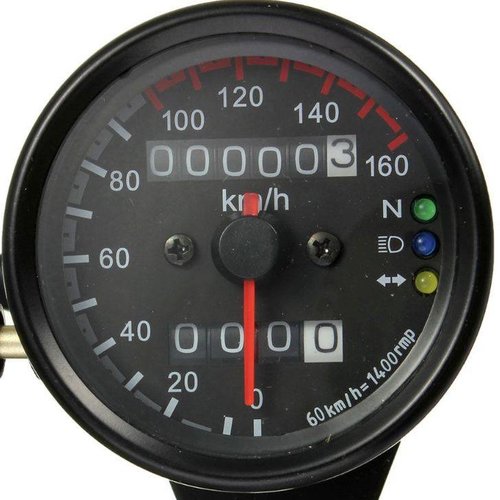 MCU Black Speedometer with 3 Function Lights