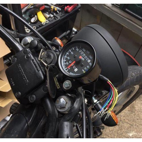 MCU Black Speedometer with 3 Function Lights