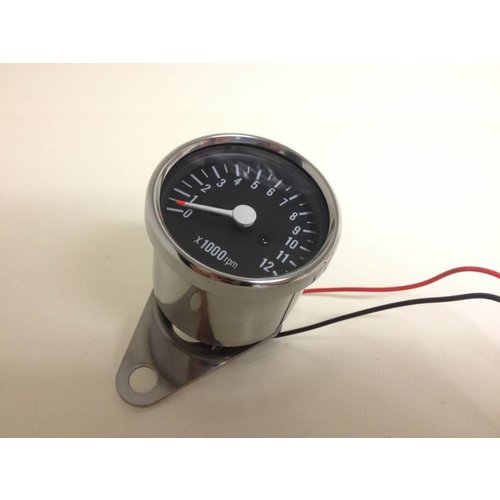 MCU 1:4 Tachometer 12K Black/Chrome