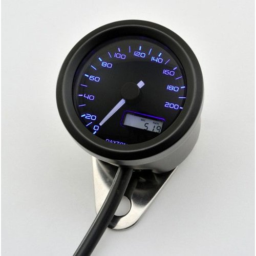 Daytona 48MM Velona Kilometerteller 200 km/h Zwart