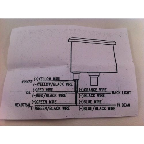 MCU 1:4 Kilomterteller 4 functie lampjes  Zwart/Chrome