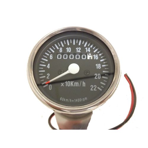 MCU 1:4 Tachometer 220km/h Schwarz/Chrom