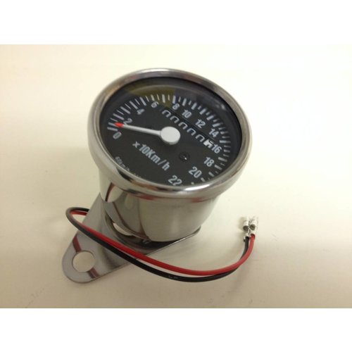 MCU 1:4 Tachometer 220km/h Schwarz/Chrom