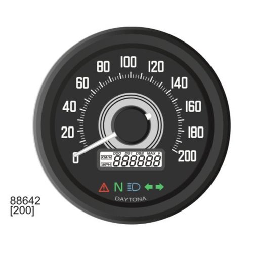 Daytona 60MM Velona Kilometerteller 200 km/h