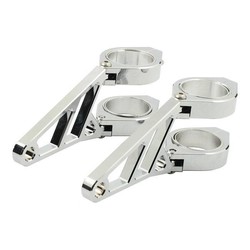 CNC Aluminium Headlight Bracket Set - Chrome