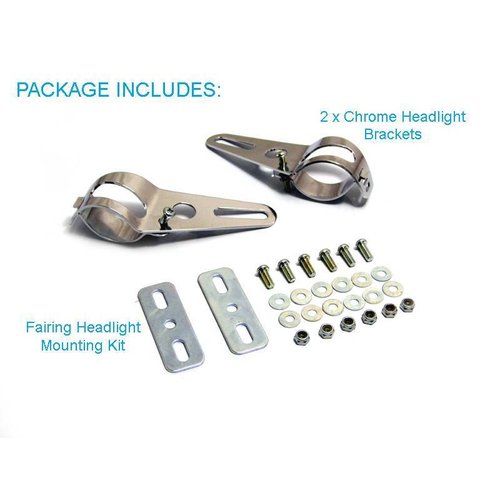 32mm - 40mm Chromen Koplamp Steunen