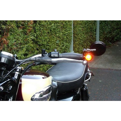 Shin Yo Pair of Black Bulls Eye Handlebar Turn Signals