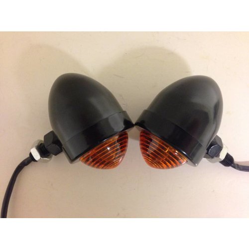 MCU Set of Oldschool Black N' Amber Bullet Turn Signals