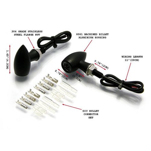 Premium Gefreesde LED Knipperlichten (Set) Flat Black