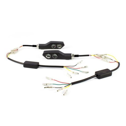 Feu arrière à LED en aluminium CNC noir (paire)