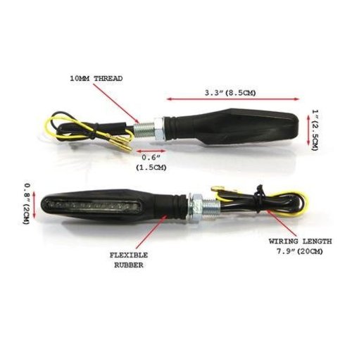 Zwarte Sleek led richtingaanwijzers