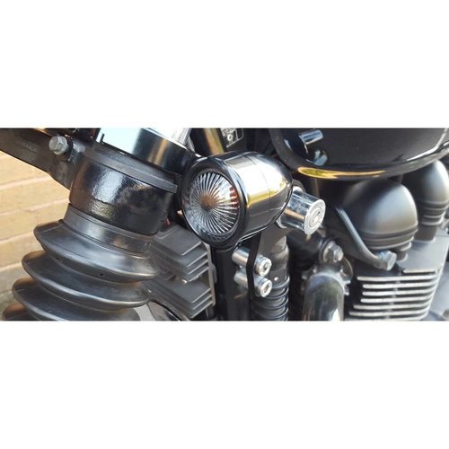 Motone 35mm Voorvork Klemmen Knipperlicht Zwart
