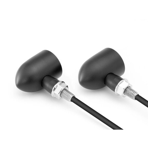 Mini clignotants naturels DERBY noirs à LED - usinage CNC