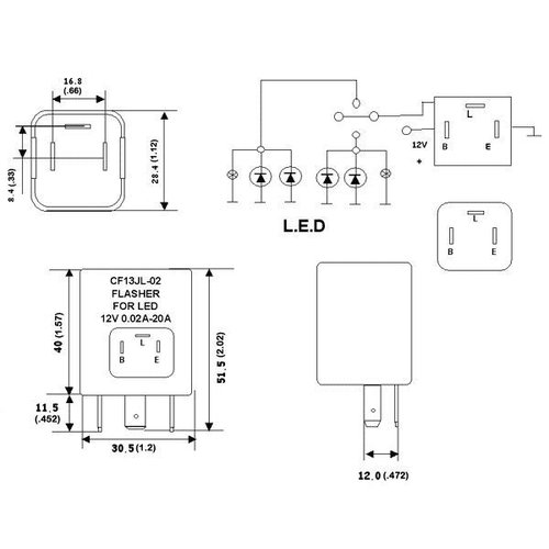 MCU Relais de clignotants à LED CF13 JL-02
