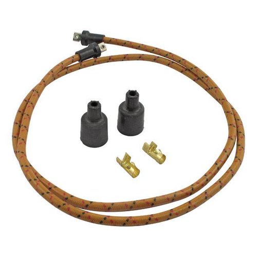 Lowbrow Customs Braided Spark Plug Cable 7Mm Brown/Black