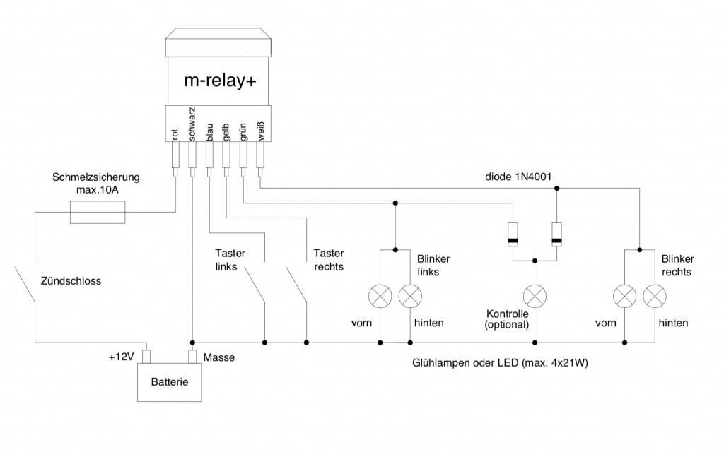 Relais de clignotants Motogadget mo.Relay+ pour boutons poussoirs