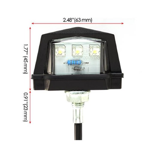 Black Universal Bolt auf LED Kennzeichenbeleuchtung - Emarked