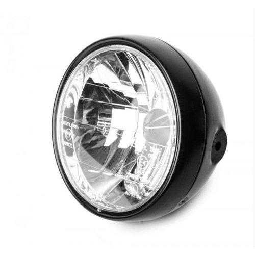 Highsider 7" Clear Black Gloss Koplamp RENO 1