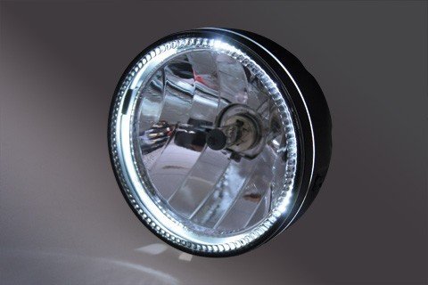 5,75 SKYLINE Scheinwerfer mit LED Ring Halo Bottom Mount Schwarz 