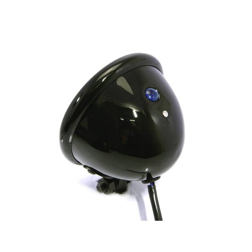 Phare avant Chopper 4,75" style "Bates" - Noir & Jaune