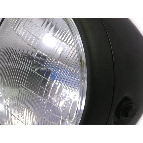 7.5 "phare chopper noir mat très grand