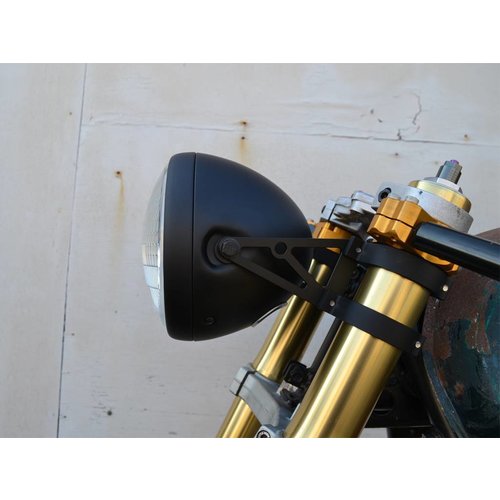7.5 "phare chopper noir mat très grand
