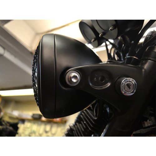 7" Scrambler Koplamp Mat Zwart Extra Groot