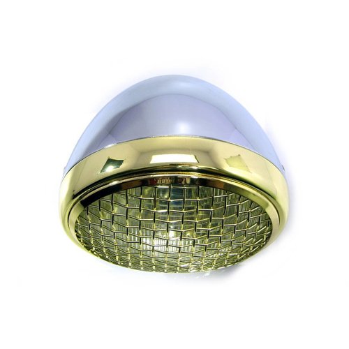 7" Scrambler Headlight Brass & Chrome Extra Large