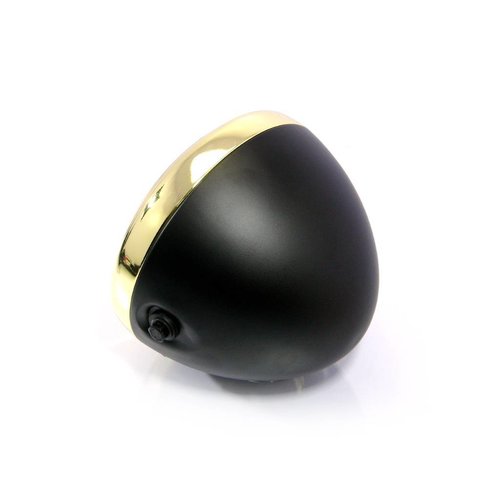 7" Scrambler Koplamp Brass & Black Extra Groot