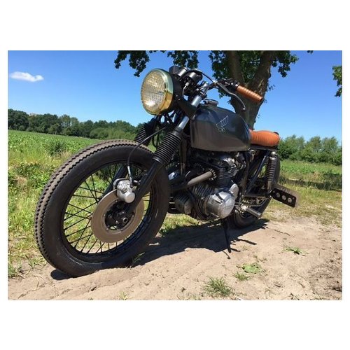 7" Scrambler Koplamp Brass & Black Extra Groot