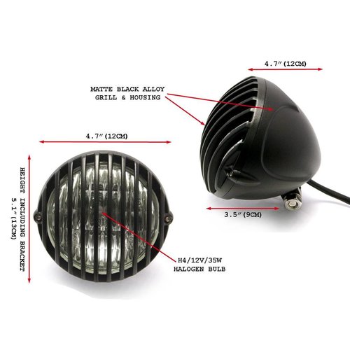 4.5 "Prison Headlight Bottom Mount Black