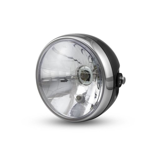 6.75 "phare classique noir / chrome