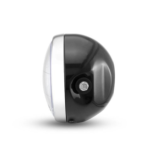 6.75 "phare classique noir / chrome