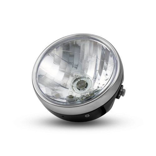 6.75 "phare classique noir / chrome