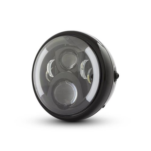 7 "Multi LED Headlight with Indicators Black Type 2