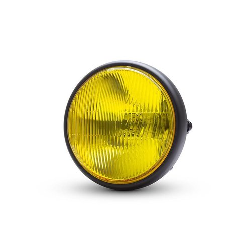 7 "Klassieke Chopper koplamp - gele / matzwart