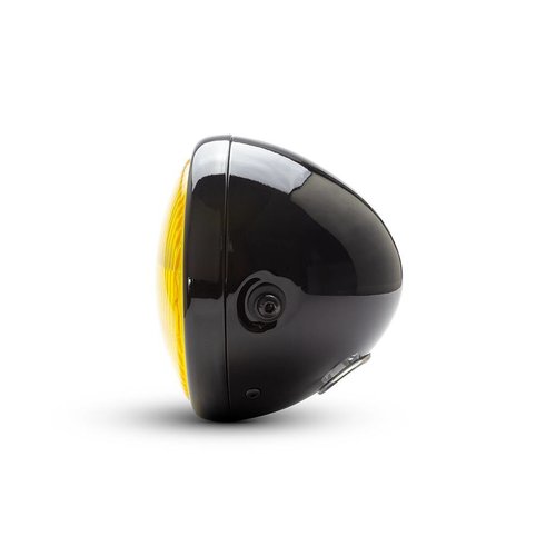 7" Custom Gloss Black Headlight  - Yellow Lens