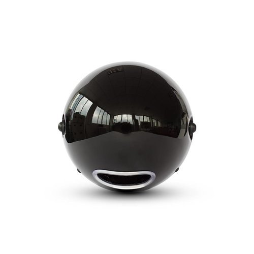 7" Custom Gloss Black Headlight  - Yellow Lens