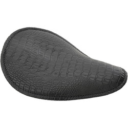 Petite Low-Profile Bobber selle à ressort cuir noir alligator