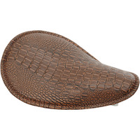 Petite Low-Profile Bobber selle à ressort cuir brun alligator