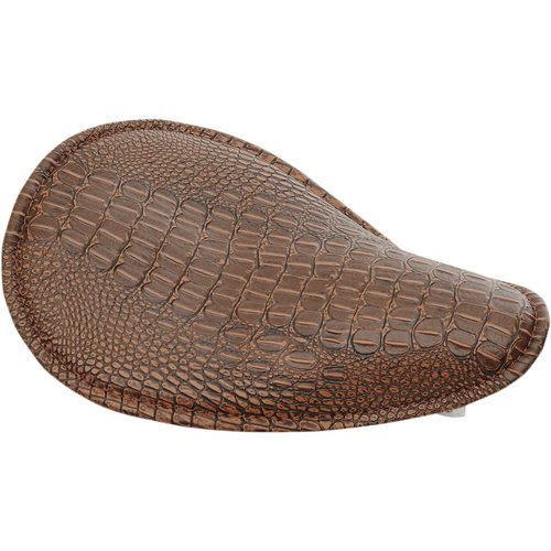 Drag Specialties Small Low-Profile Bobber Seat Alligator Leather Brown