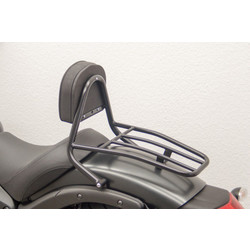 Driver Sissy Bar avec dossier et porte-bagages, noir, Kawasaki Vulcan S (EN650), 15-