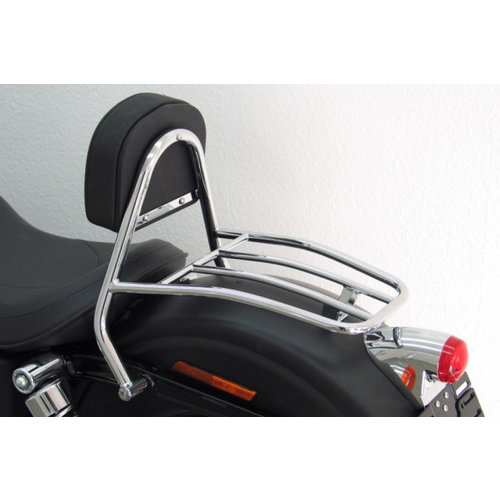 Fehling Sissy Bar conducteur avec dossier et porte-bagages, HD Dyna Street Bob 09-