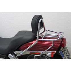 Sissy bar with backrest and luggage rack, HD Dyna Fat Bob FXDF 08-, chrome